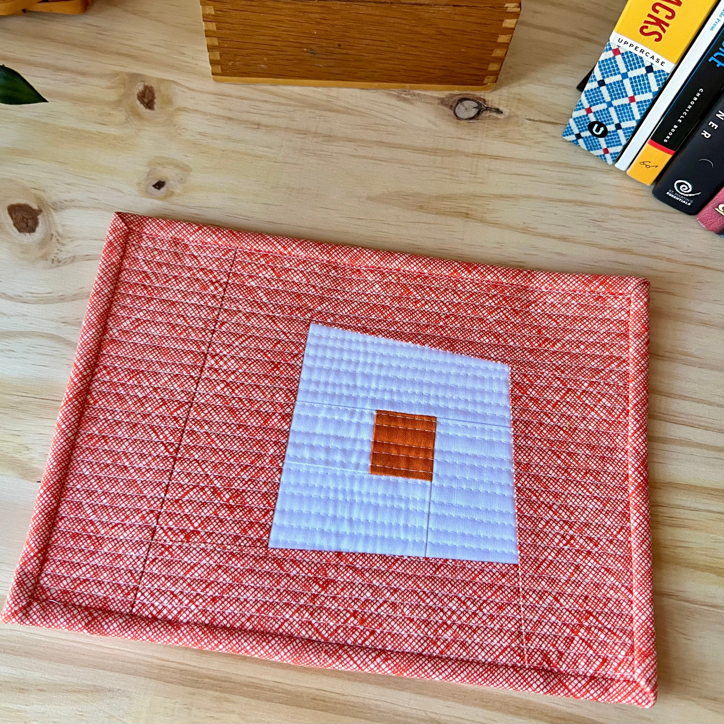 Orange Eggie Mug Rug